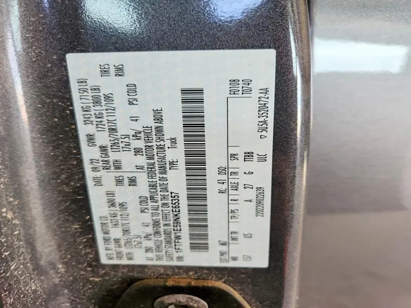 2022 FORD F150 SUPERCREW  