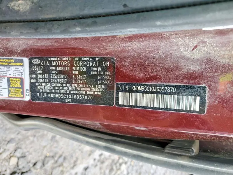 2018 KIA SEDONA LX  