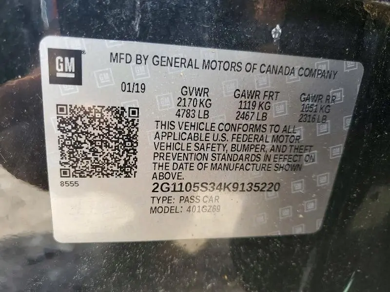 2019 CHEVROLET IMPALA PREMIER  