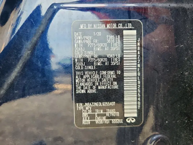 2020 INFINITI QX80 LUXE  
