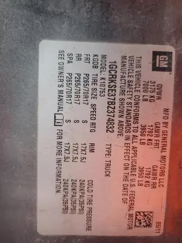 2011 CHEVROLET SILVERADO K1500 LT  