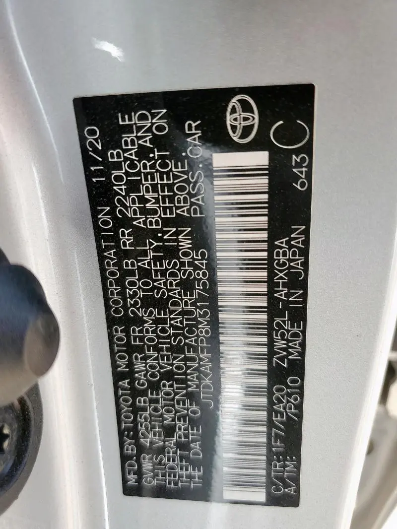 2021 TOYOTA PRIUS PRIME LE  