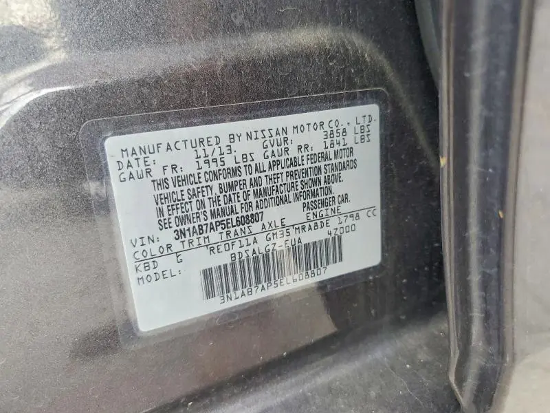 2014 NISSAN SENTRA SL  