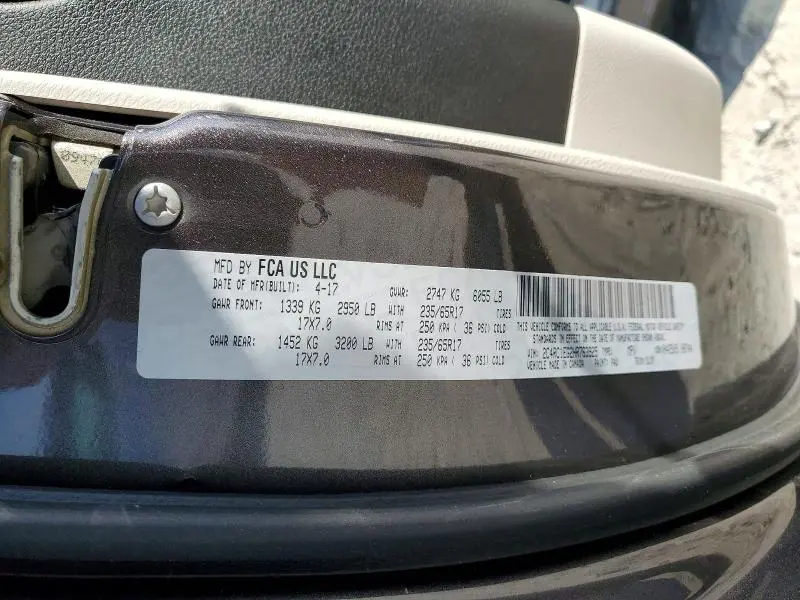 2017 CHRYSLER PACIFICA TOURING L PLUS  