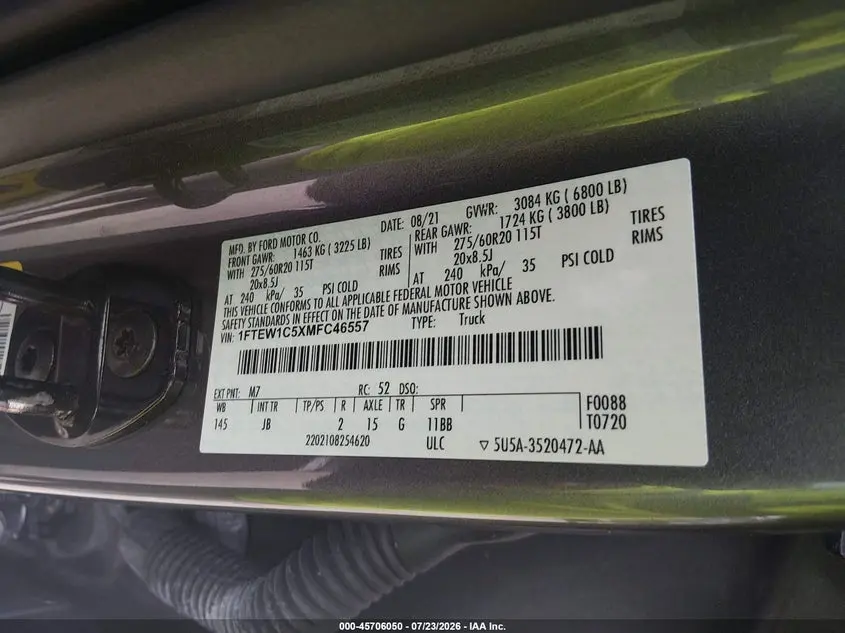 2021 FORD F-150 XL