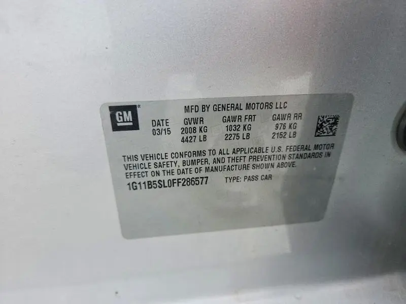 2015 CHEVROLET MALIBU LS  