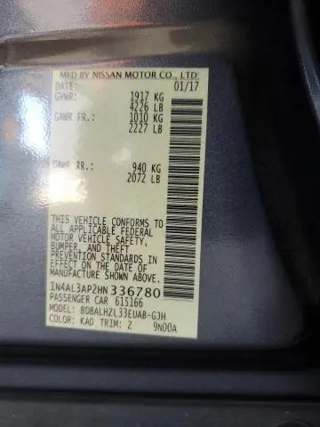 2017 NISSAN ALTIMA 2.5  