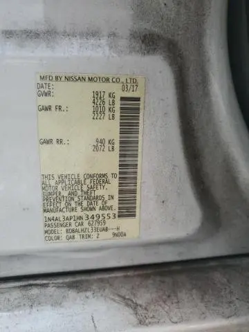 2017 NISSAN ALTIMA 2.5  