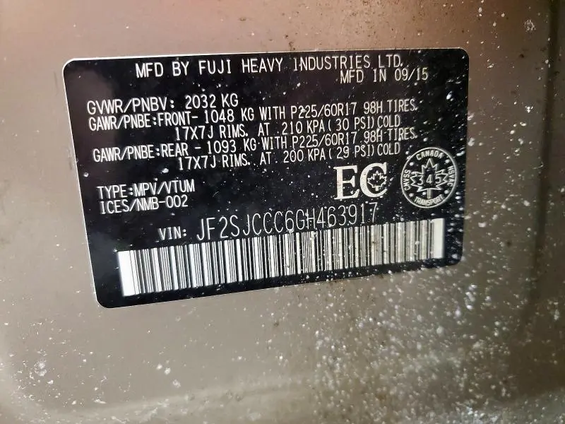 2016 SUBARU FORESTER 2.5I PREMIUM  