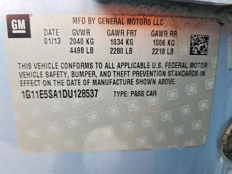 2013 CHEVROLET MALIBU 2LT  