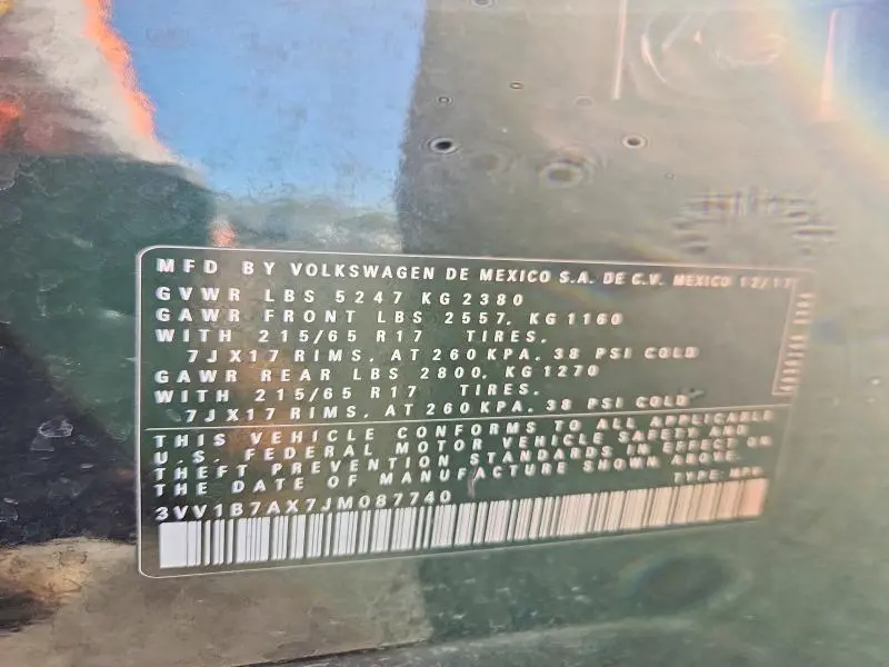 2018 VOLKSWAGEN TIGUAN S  