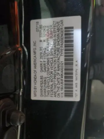 2019 ACURA TLX TECHNOLOGY  