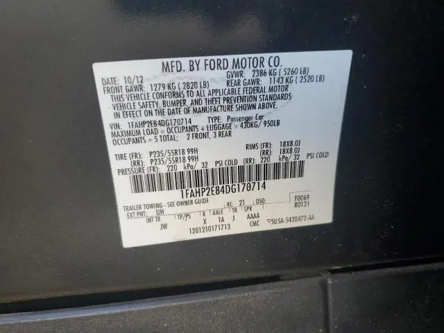 2013 FORD TAURUS SEL