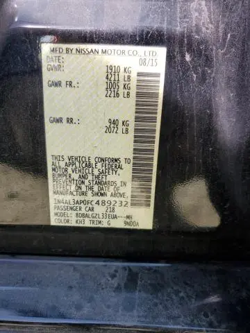 2015 NISSAN ALTIMA 2.5  