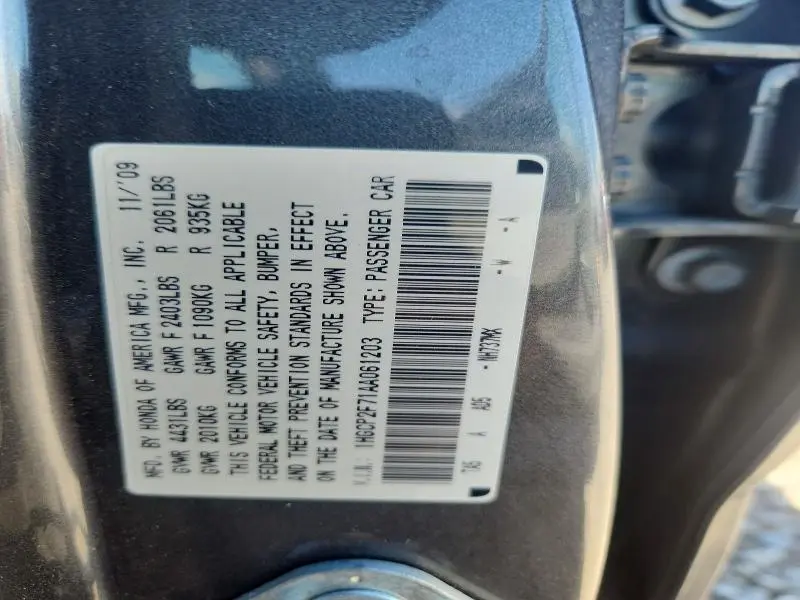 2010 HONDA ACCORD EX  