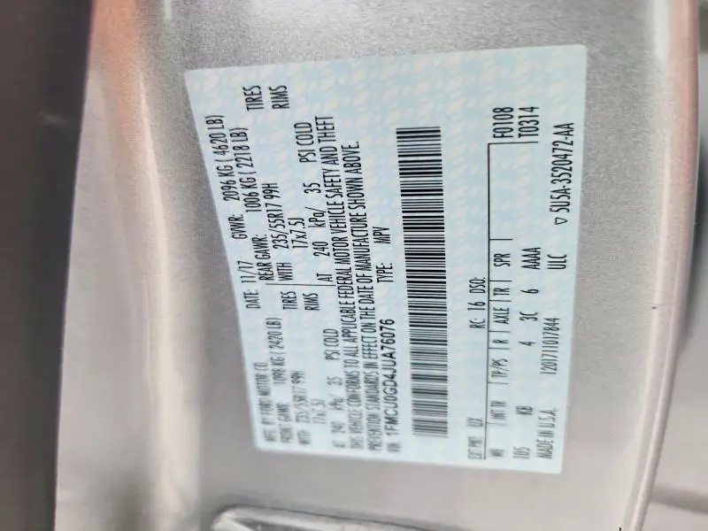 2018 FORD ESCAPE SE  
