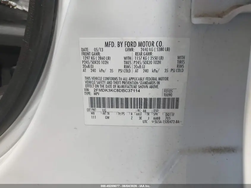 2013 FORD EDGE LIMITED