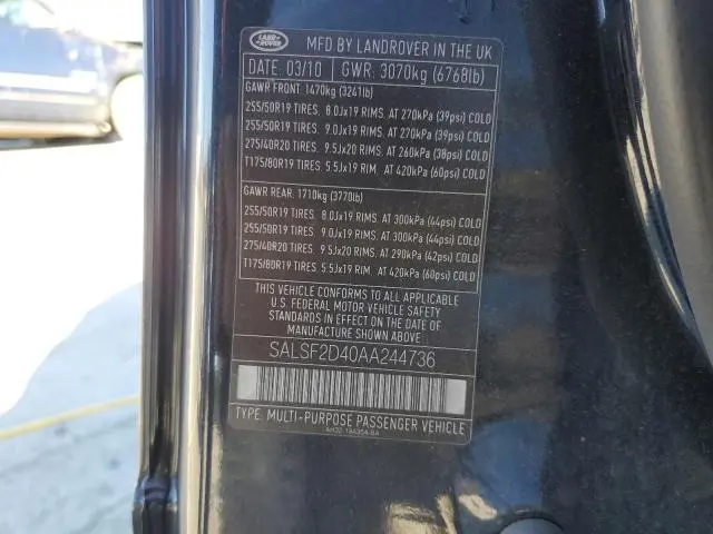 2010 LAND ROVER RANGE ROVER SPORT HSE  