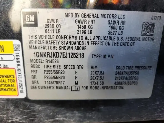 2014 CHEVROLET TRAVERSE LTZ  