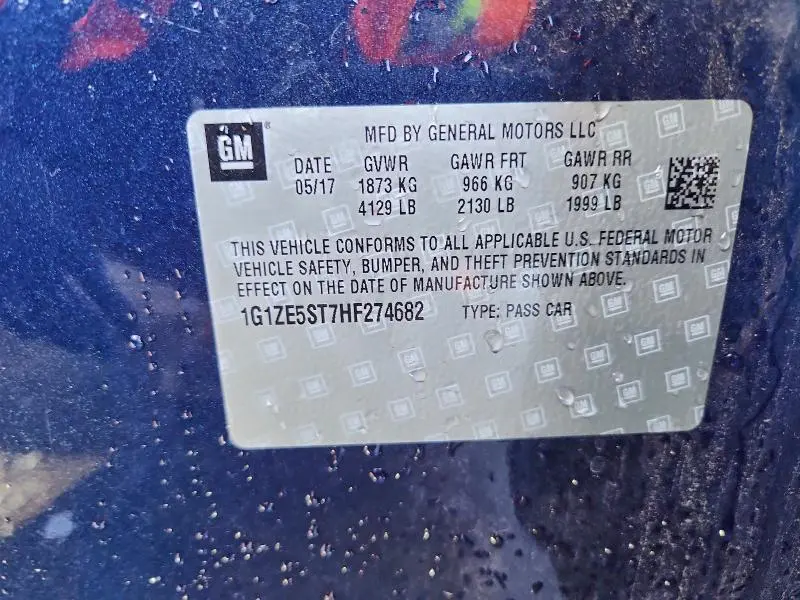 2017 CHEVROLET MALIBU LT  