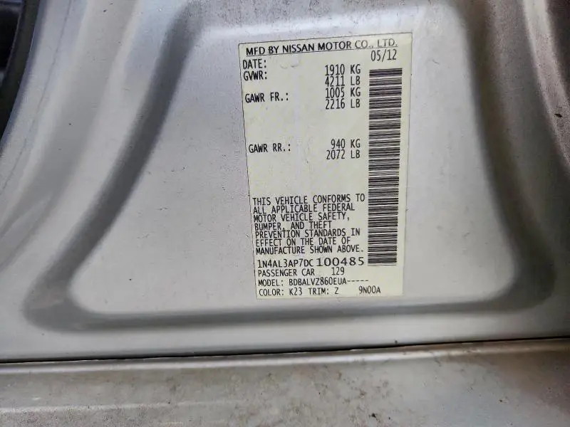 2013 NISSAN ALTIMA 2.5  