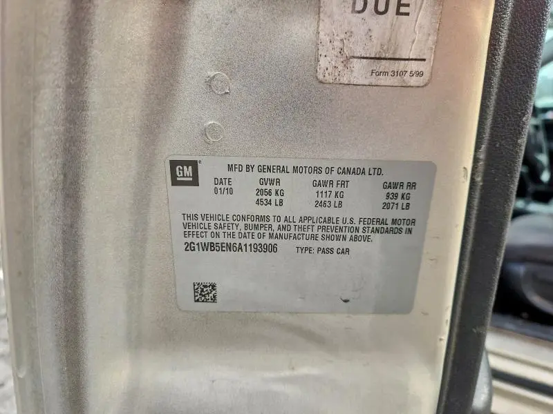 2010 CHEVROLET IMPALA LT  