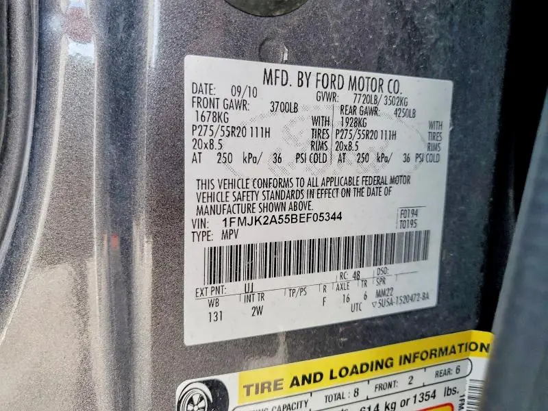 2011 FORD EXPEDITION EL LIMITED  