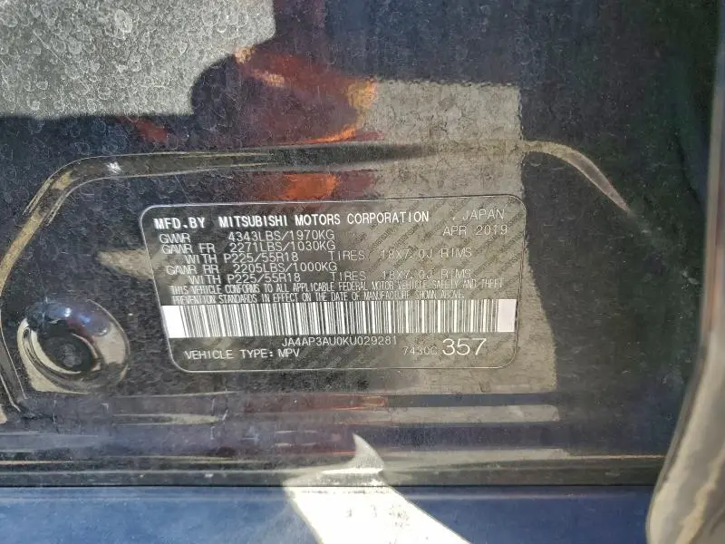 2019 MITSUBISHI OUTLANDER SPORT ES  