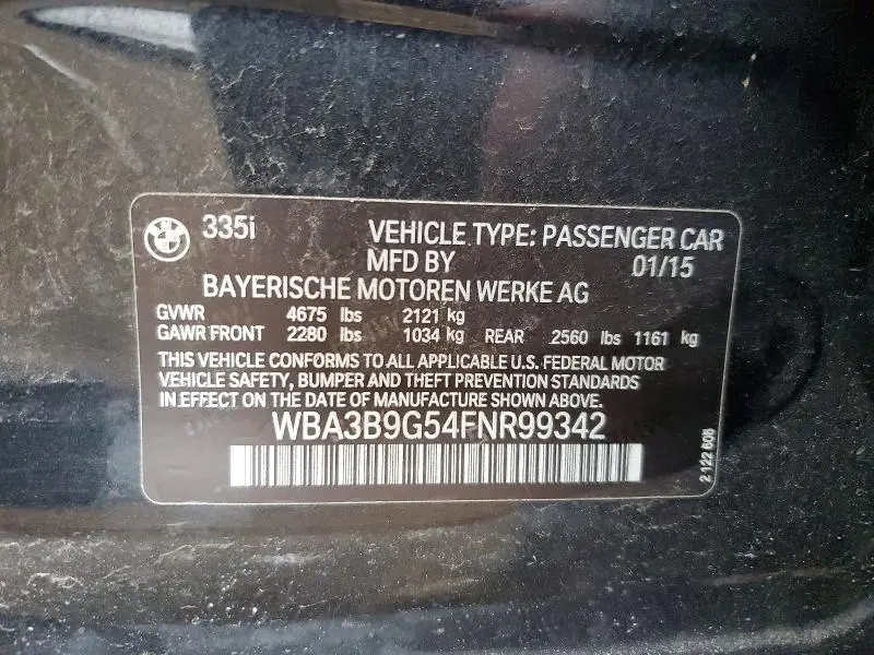 2015 BMW 335 XI  
