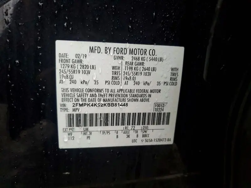 2019 FORD EDGE TITANIUM  