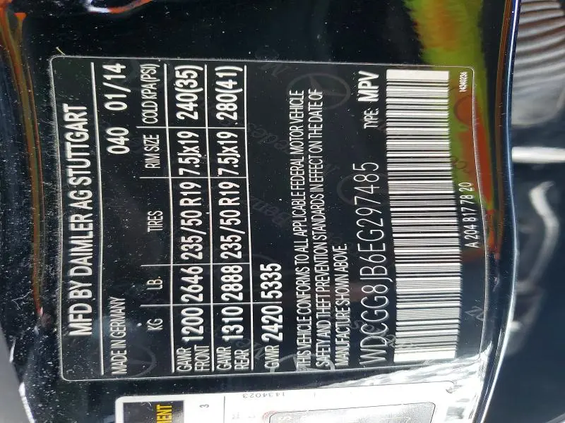 2014 MERCEDES-BENZ GLK 350 4MATIC  