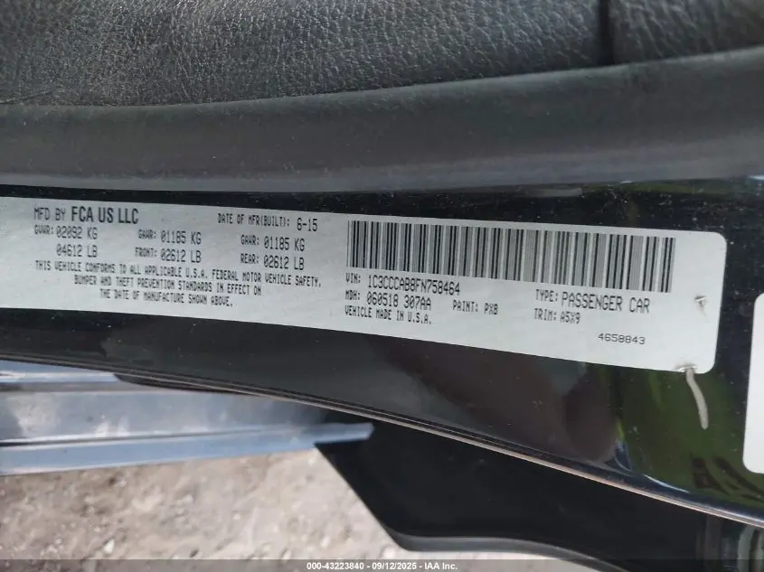 2015 CHRYSLER 200 LIMITED