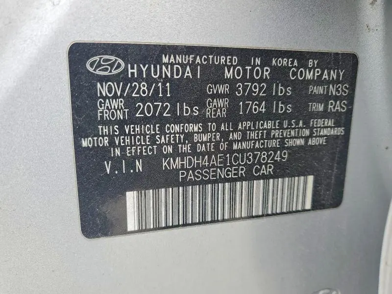 2012 HYUNDAI ELANTRA GLS  