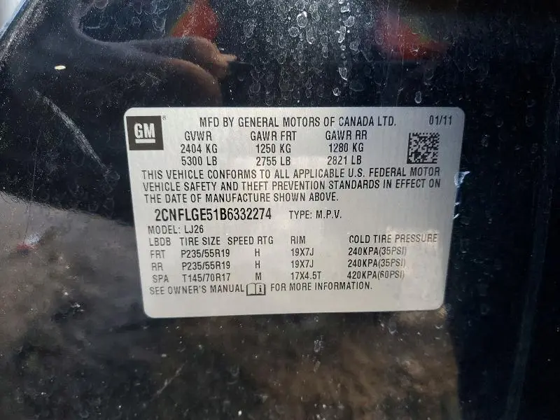 2011 CHEVROLET EQUINOX LTZ  