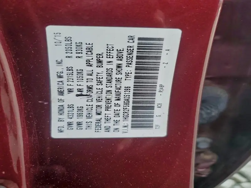 2016 HONDA ACCORD SPORT  