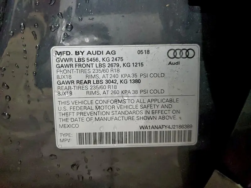 2018 AUDI Q5 PREMIUM  