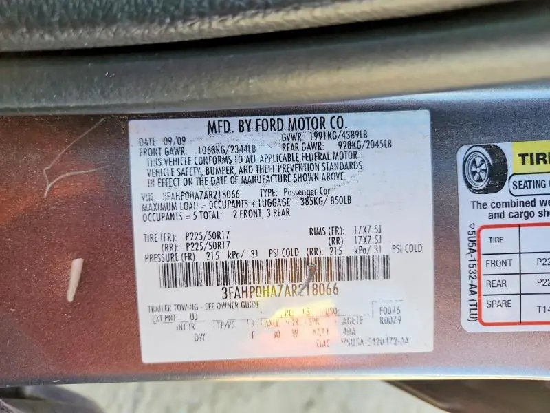 2010 FORD FUSION SE  