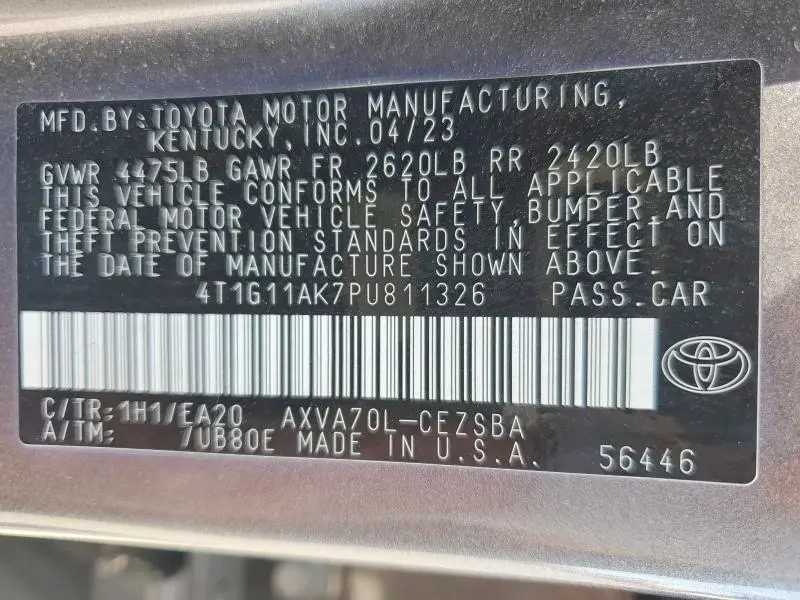 2023 TOYOTA CAMRY SE  