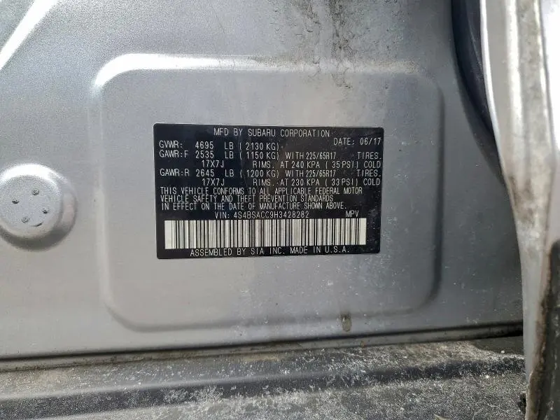 2017 SUBARU OUTBACK 2.5I PREMIUM  