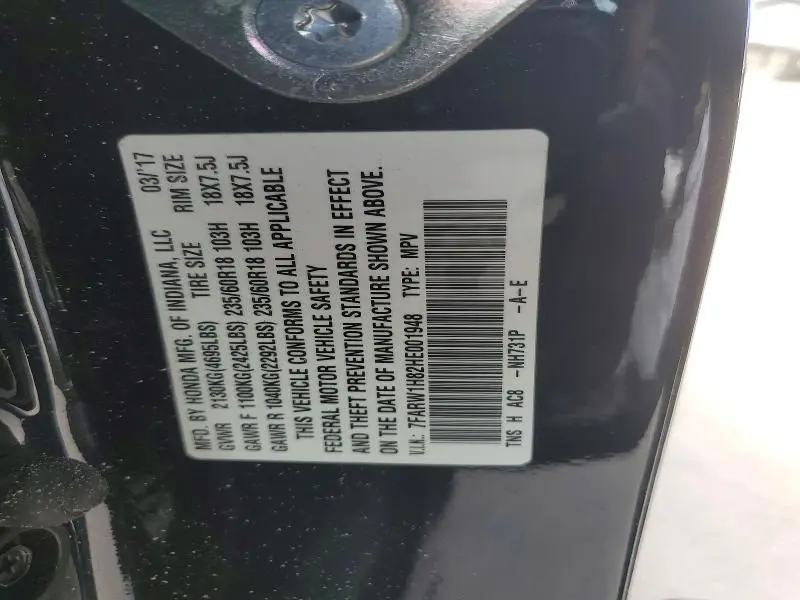 2017 HONDA CR-V EXL  