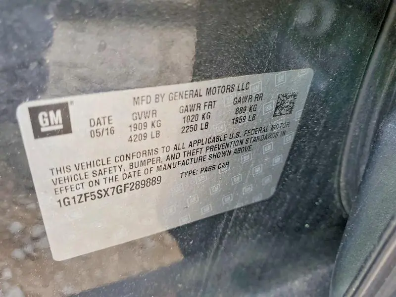 2016 CHEVROLET MALIBU LT  