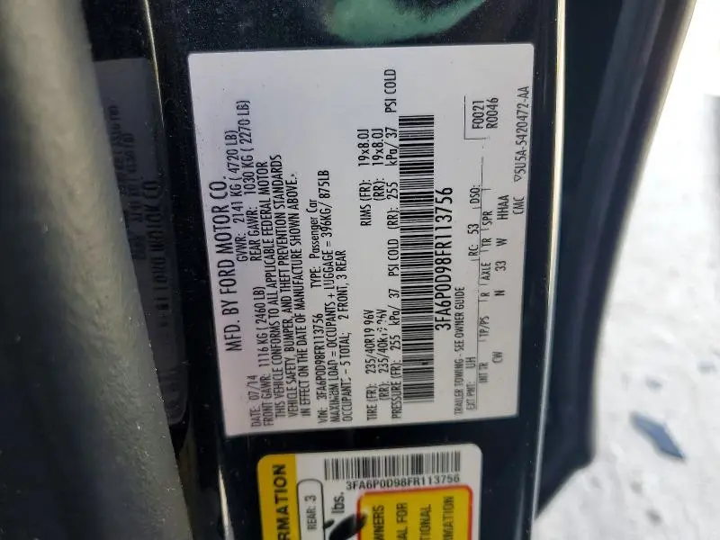 2015 FORD FUSION TITANIUM  