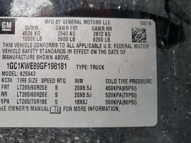 2016 CHEVROLET SILVERADO K2500 HEAVY DUTY LTZ  
