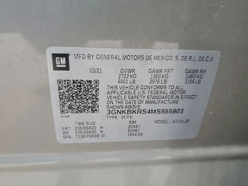 2021 CHEVROLET BLAZER RS  