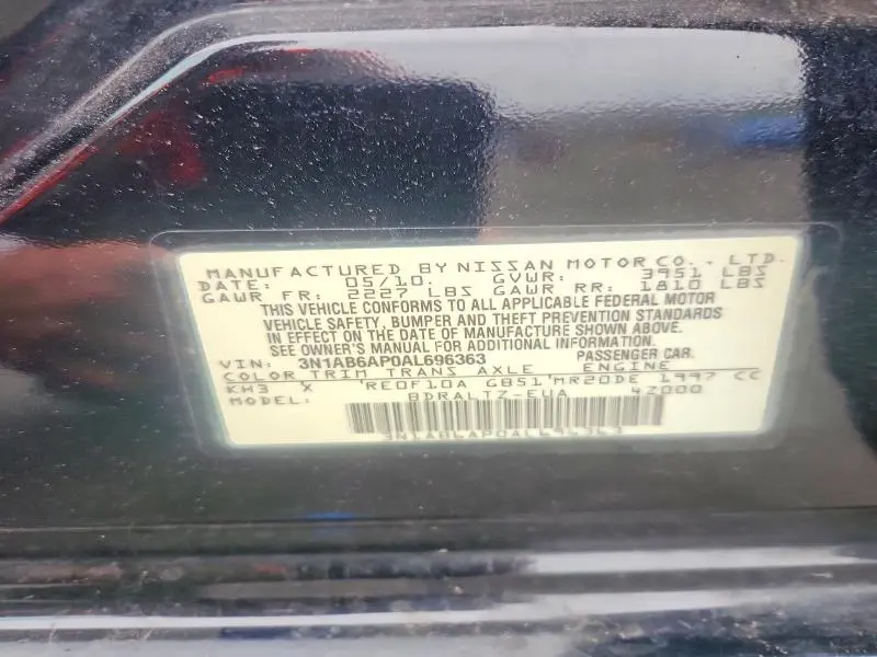 2010 NISSAN SENTRA 2.0  
