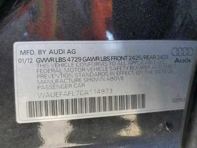 2012 AUDI A4 PREMIUM PLUS  