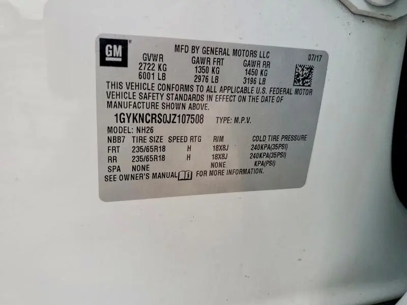 2018 CADILLAC XT5 LUXURY  