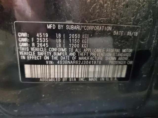 2018 SUBARU LEGACY SPORT