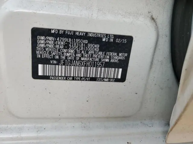 2015 SUBARU IMPREZA LIMITED  