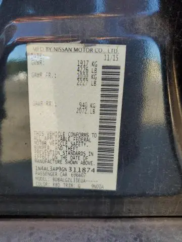 2016 NISSAN ALTIMA 2.5 S  